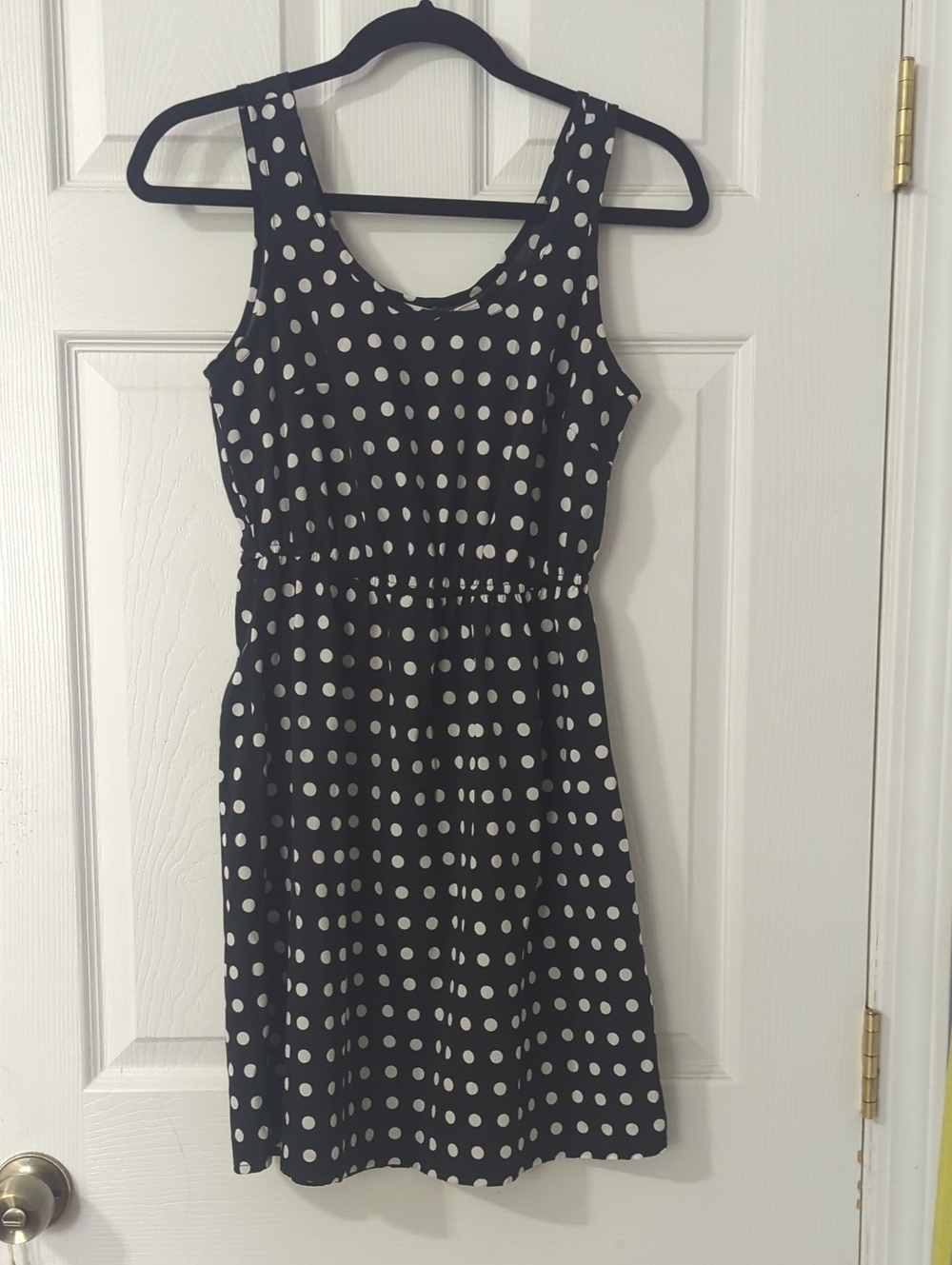 Lottie And Holly Sleeveless Black Polka Dot Mini Dress